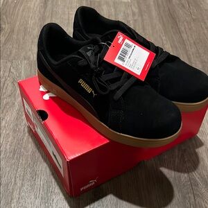 Men's Puma Safety Iconic Low Composite Toe EH Safe Black and Brown Sneakers